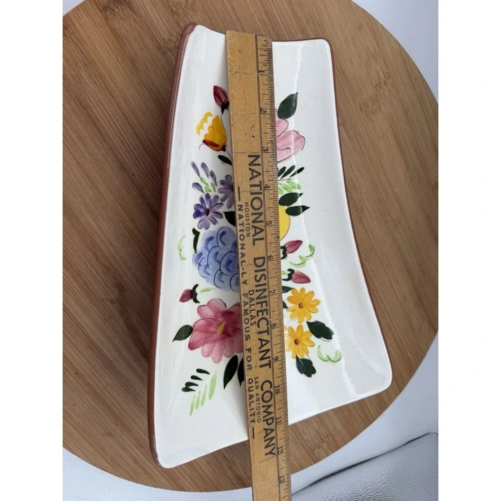 Vintage Stangl Fruit and‎ Flowers Pattern Curved Fruit Dish MCM